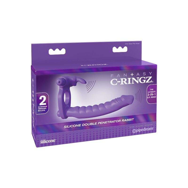 FANTASY C-RINGZ - SILICONE DOUBLE VIBRATOR RABBIT