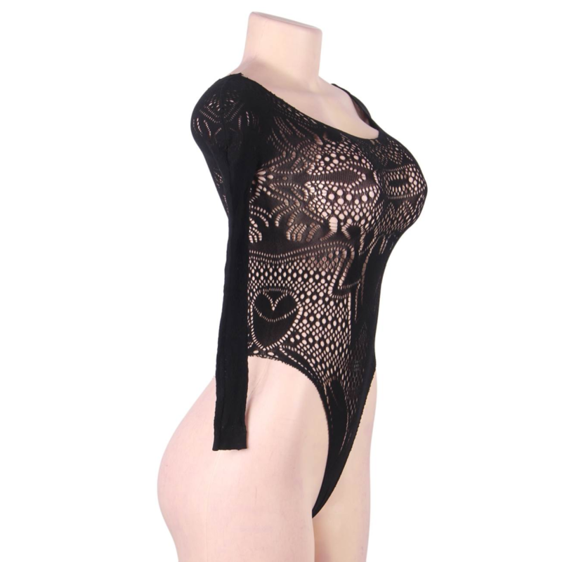 QUEEN LINGERIE - TEDDY MANCHES LONGUES S/L