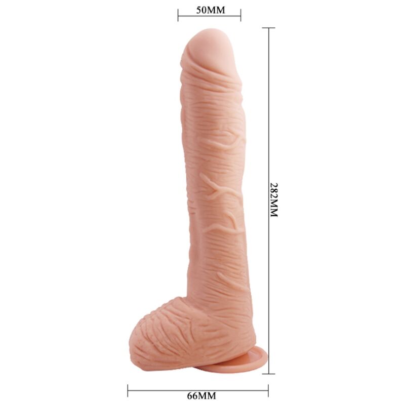 Baile – Gode réaliste Alex 27 cm incurvé avec ventouse et testicules
