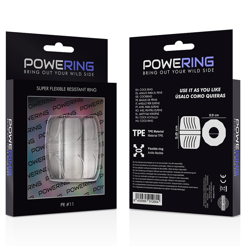 POWERING - ANNEAU PÉNIS SUPER FLEXIBLE ET RÉSISTANT 5 CM PR11 CLAIR