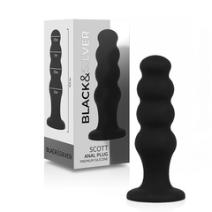 BLACK&SILVER - PLUG ANAL EN SILICONE SCOTT PREMIUM NOIR