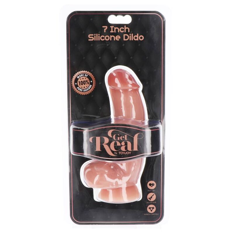 Gode en silicone 18 cm peau avec boules – sextoy réaliste Get Real
