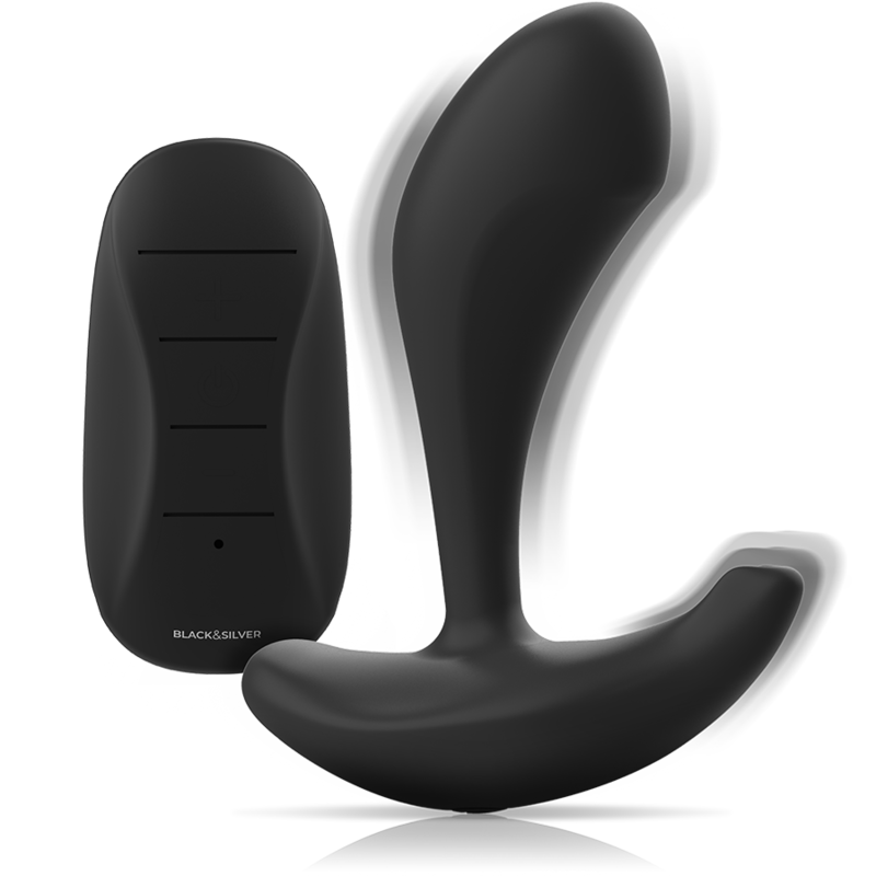 BLACK&SILVER - TÉLÉCOMMANDE EN SILICONE POUR PLUG ANAL DWAYNE