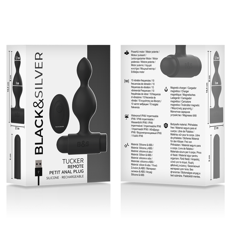 BLACK&SILVER - TUCKER PETITE TÉLÉCOMMANDE POUR PLUG ANAL EN SILICONE