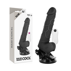 BASECOCK - VIBRATEUR RÉALISTE TÉLÉCOMMANDE NATUREL AVEC TESTICULES19.5 CM -O- 4 CM