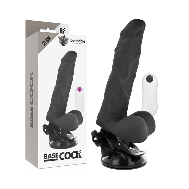 BASECOCK - VIBRATEUR ARTICULABLE TÉLÉCOMMANDE NATUREL 21 CM -O- 5 CM