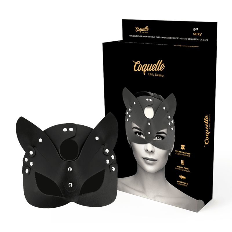 COQUETTE CHIC DESIRE - MASQUE EN CUIR VEGAN AVEC OREILLES DE CHAT