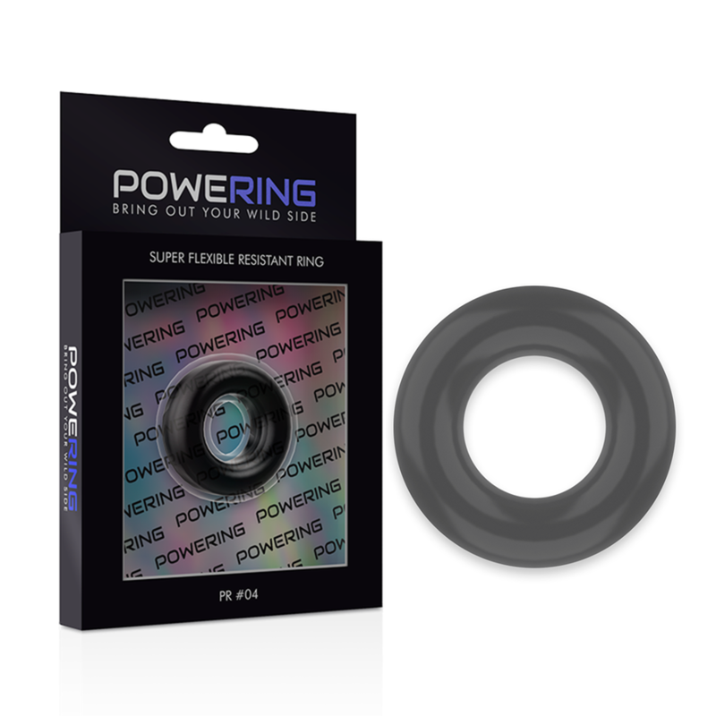 POWERING - ANNEAU PÉNIS SUPER FLEXIBLE ET RÉSISTANT 3.8CM PR04 NOIR