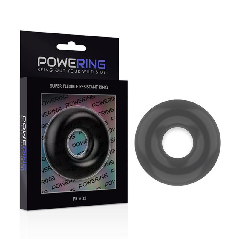 POWERING - ANNEAU PÉNIS SUPER FLEXIBLE ET RÉSISTANT 4,5CM NOIR