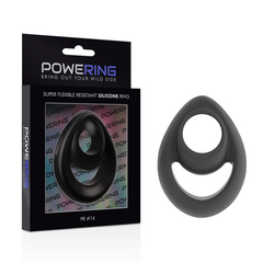 POWERING - ANNEAU PÉNIS ET TESTICULES SUPER FLEXIBLE ET RÉSISTANT PR14 NOIR