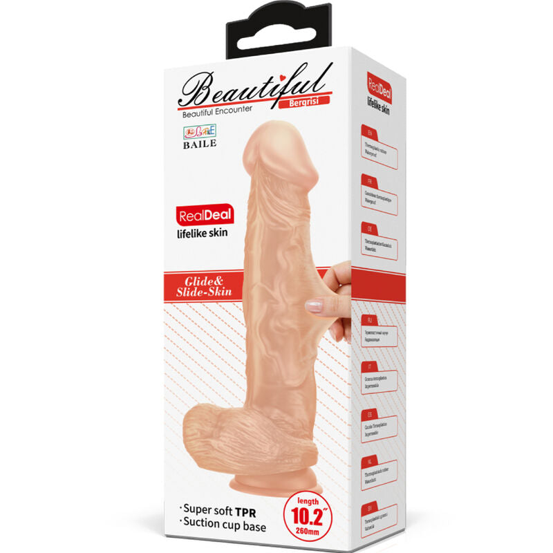 Gode réaliste 26 cm naturel – sextoy ventouse XXL Baile