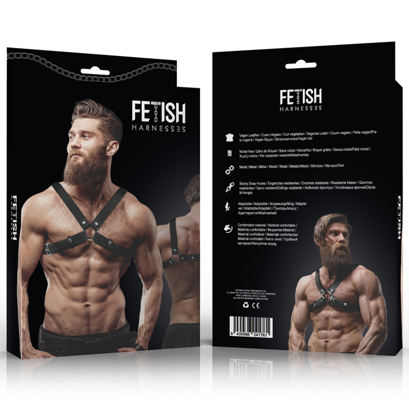 FETISH SUBMISSIVE ATTITUDE - HARNAIS BULLDOG AJUSTABLE EN CUIR ÉCOLOGIQUE POUR HOMMES