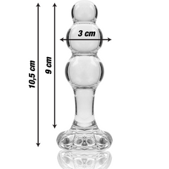 NEBULA SERIES BY IBIZA - MODÈLE 1 BOUCHON EN VERRE BOROSILICATE TRANSPARENT 10.5 CM -O- 3 CM