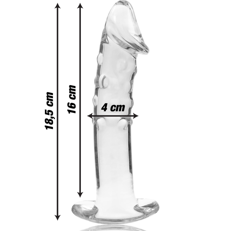 NEBULA SERIES BY IBIZA - MODÈLE 19 GODE EN VERRE BOROSILICATE CLAIR 18.5 CM -O- 4 CM