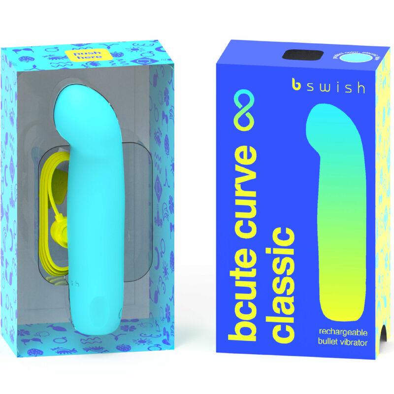 B SWISH - VIBRATEUR RECHARGEABLE BCUTE CURVE INFINITE CLASSIQUE BLEU SILICONE