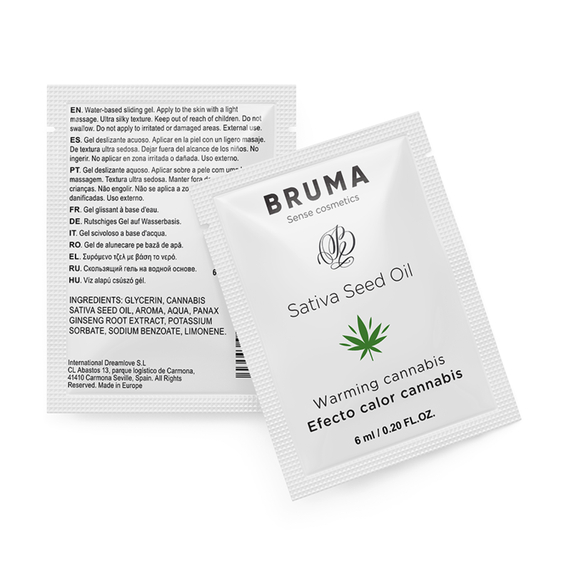 BRUMA - HUILE DE GRAINES DE SATIVA GEL GLISSANT RÉCHAUFFANT SAVEUR DE CANNABIS 6 ML