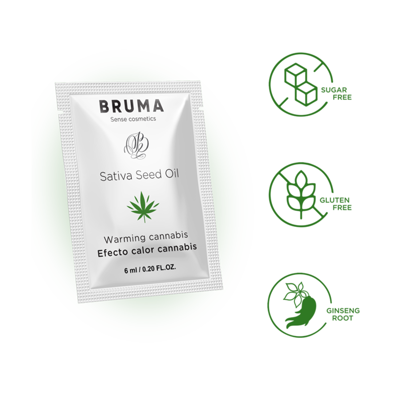 BRUMA - HUILE DE GRAINES DE SATIVA GEL GLISSANT RÉCHAUFFANT SAVEUR DE CANNABIS 6 ML