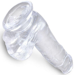 KING COCK - CLEAR PÉNIS RÉALISTE AVEC BOULES 13.5 CM TRANSPARENT