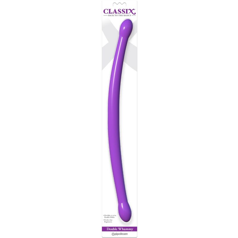 CLASSIX - GODE DOUBLE FLEXIBLE 43,7 CM VIOLET