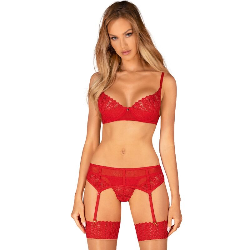 OBSESSIVE - INGRIDIA ENSEMBLE TROIS PIÈCES ROUGE XS/S