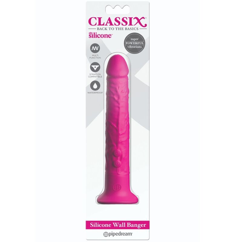 CLASSIX - GODE EN SILICONE WALL BANGER 15 CM ROSE