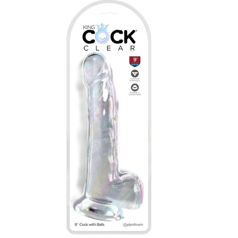 KING COCK - CLEAR GODE AVEC TESTICULES 20.3 CM TRANSPARENT