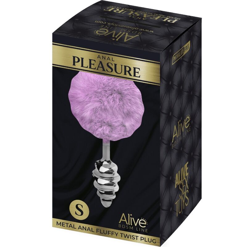 ALIVE - PLUG DE PLAISIR ANAL SPIRAL MÉTAL FLUFFY VIOLET TAILLE S