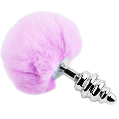 ALIVE - PLUG DE PLAISIR ANAL SPIRAL METAL FLUFFY VIOLET TAILLE L