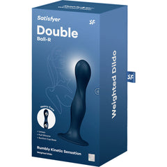 SATISFYER - GODE EN SILICONE DOUBLE BALL-R GRENAT