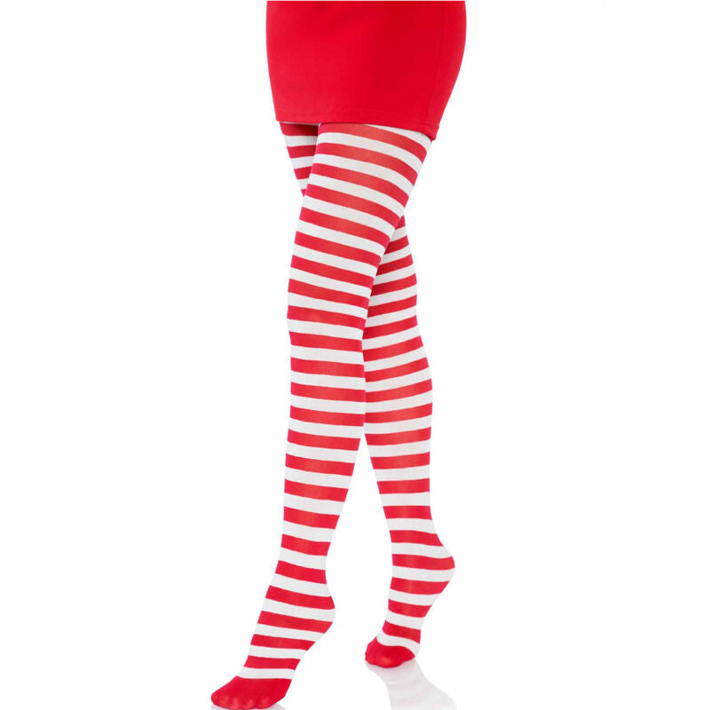 LEG AVENUE - COLLANTS  RAYURES BLANC/ROUGE