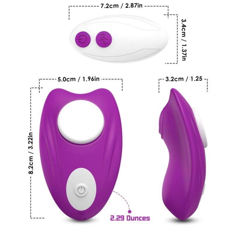 ARMONY - CULOTTE PORTABLE PAPILLON VIBRATEUR TÉLÉCOMMANDE VIOLET