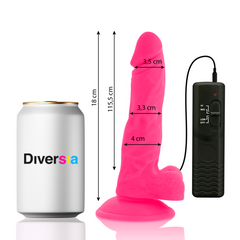 DIVERSIA - DILDO VIBRANT FLEXIBLE ROSE 18 CM -O- 4 CM