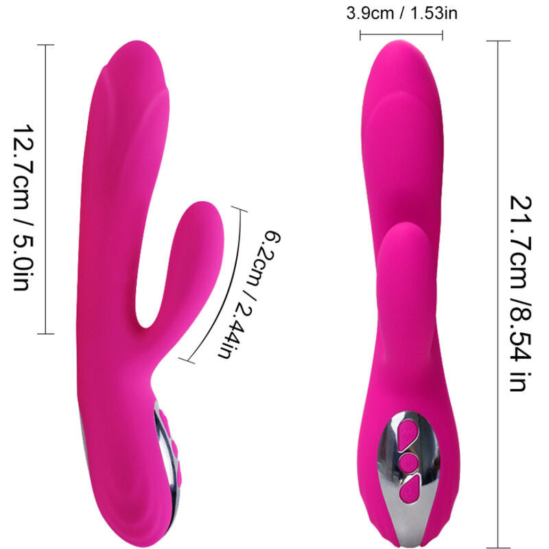 ARMONY - VIBRATEUR & STIMULATEUR FLEXIBLE  EFFET CHALEUR FUCHSIA