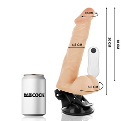 BASECOCK - VIBRATEUR ARTICULABLE TÉLÉCOMMANDE NATUREL 20 CM -O- 4.5 CM