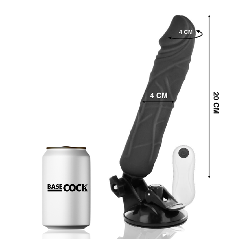 BASECOCK - VIBRATEUR RÉALISTE TÉLÉCOMMANDE NATUREL 20 CM -O- 4 CM