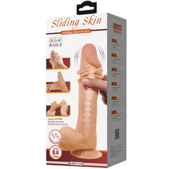 PRETTY LOVE - SÉRIE SLIDING SKIN GODE RÉALISTE AVEC VENTOUSE SLIDING SKIN TÉLÉCOMMANDE FLESH 24 CM