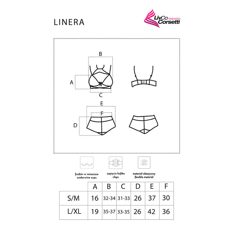 LIVCO CORSETTI FASHION - LINERA FOR THE SENSES COLLECTION SOUTIEN-GORGE + CULOTTE NOIR