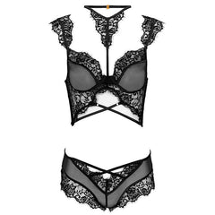 LIVCO CORSETTI FASHION - PALMENOM LC 90614 SOUTIEN-GORGE + CULOTTE NOIR