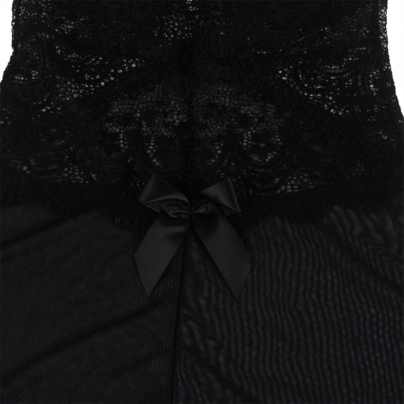 SUBBLIME - TISSU TULLE BABYDOLL AVEC DENTELLE ET DÉTAIL FLEUR NOIR S/M