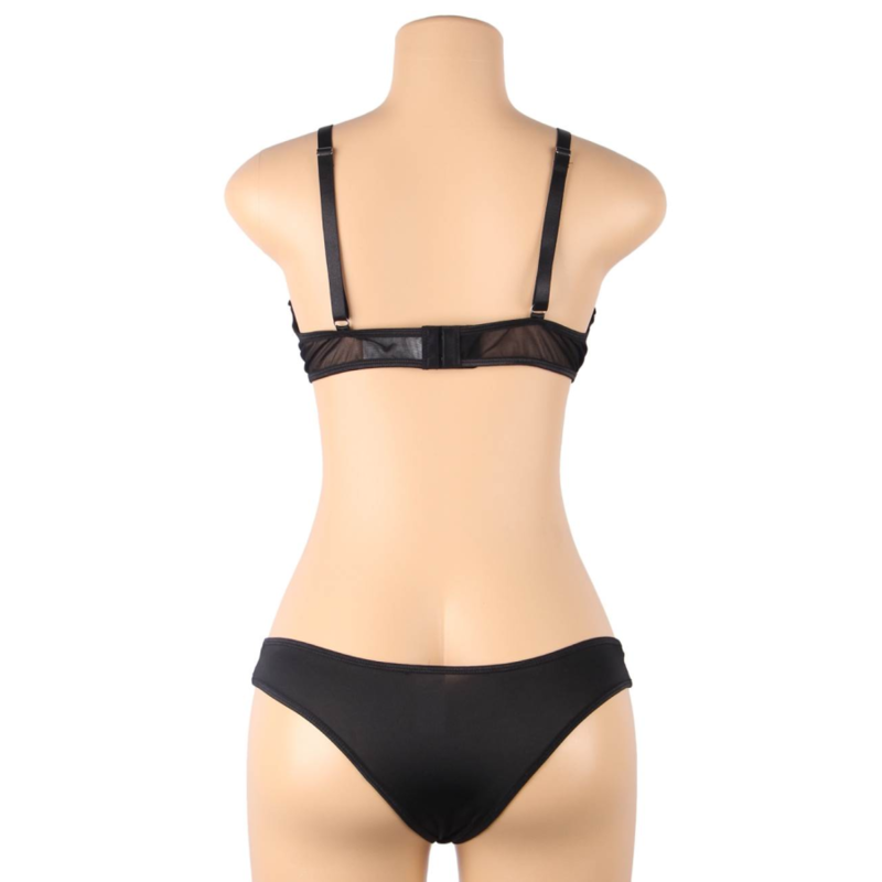 SUBBLIME - ENSEMBLE DEUX PIÈCES DE SOUTIEN-GORGE TRANSPARENT ET BANDES S/M