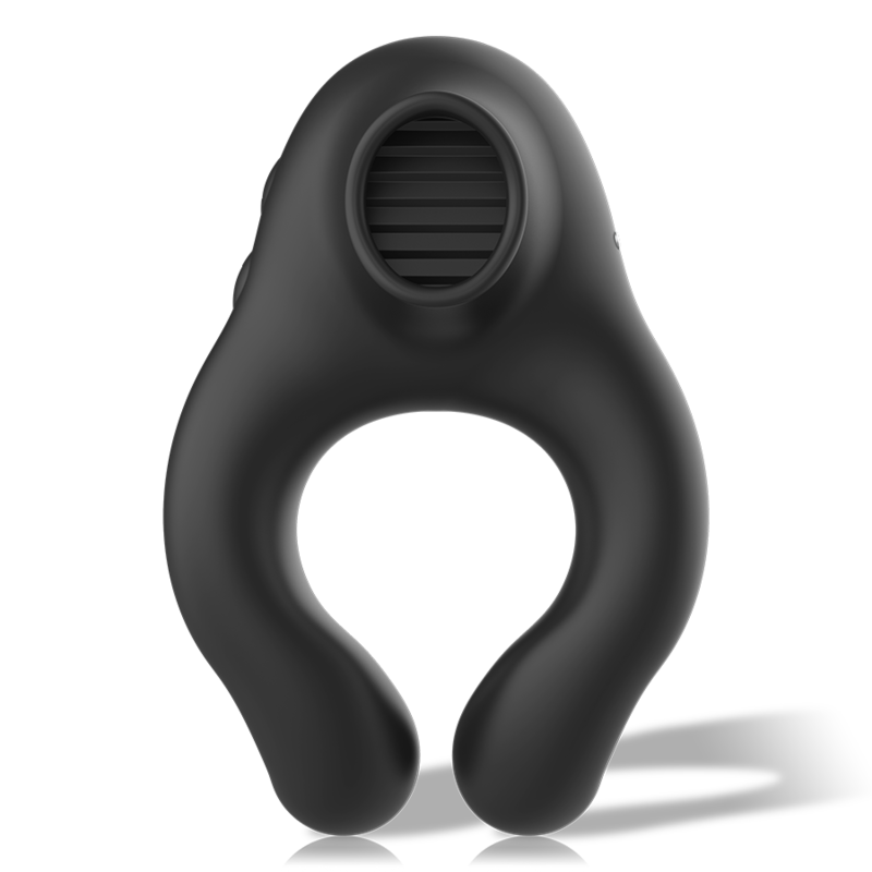 ARMONY - ANNEAU VIBRATEUR EN SILICONE 3 MOTEURS RECHARGEABLE NOIR - OR