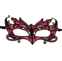 QUEEN LINGERIE - MASQUE EN DENTELLE DÉTAILS ROUGES