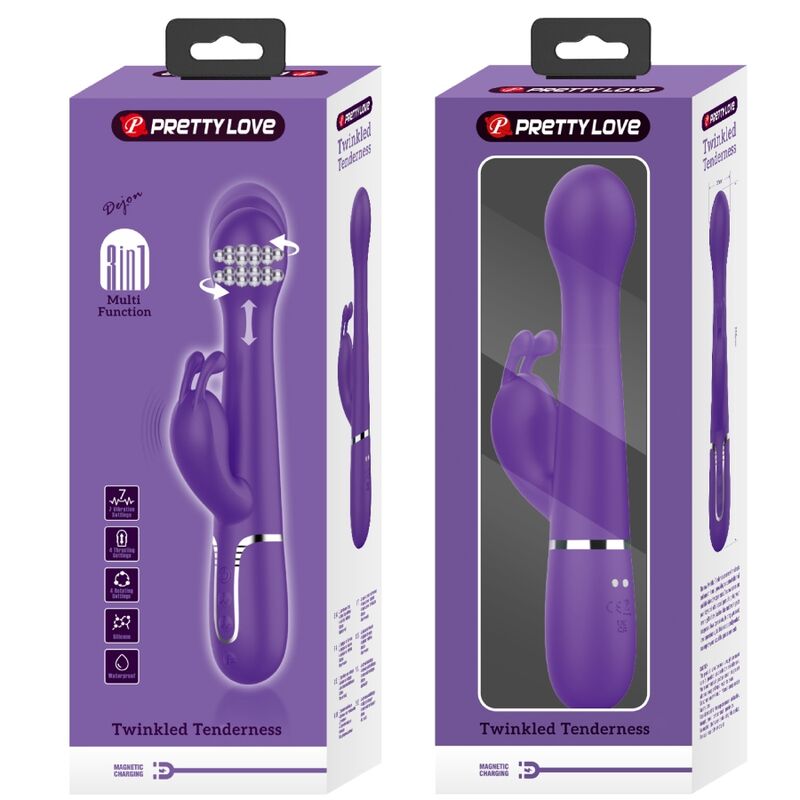 PRETTY LOVE - DEJON VIBRATEUR RABBIT 3 EN 1 MULTIFONCTION VIOLET