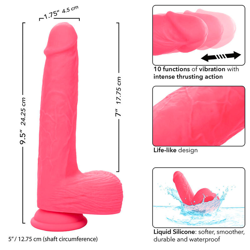 CALEXOTICS - STUDS VIBRATEUR RÉALISTE 10 VIBRATIONS ROSE