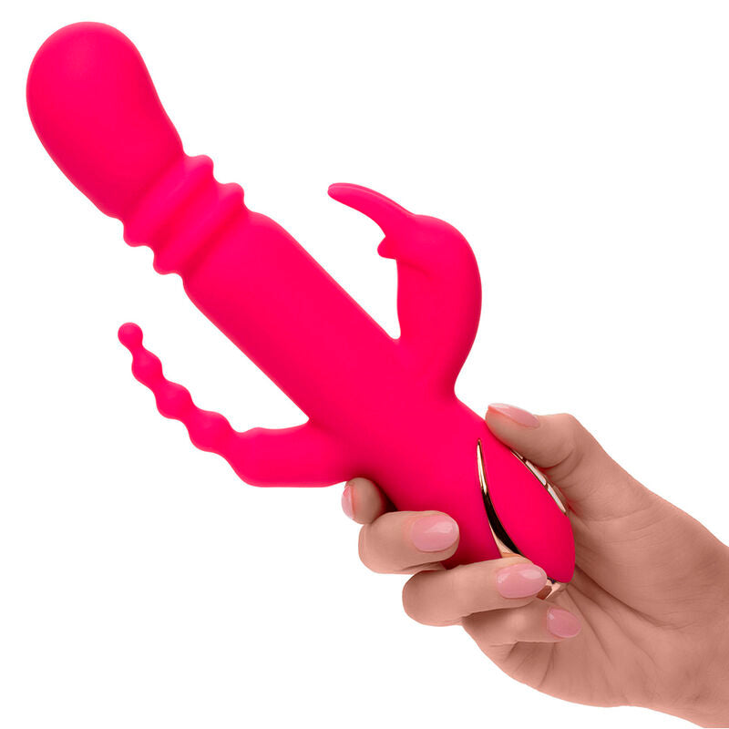 CALEXOTICS - JACK FANTASY TRIPLE VIBRATEUR CHAUFFANT LAPIN ROSE