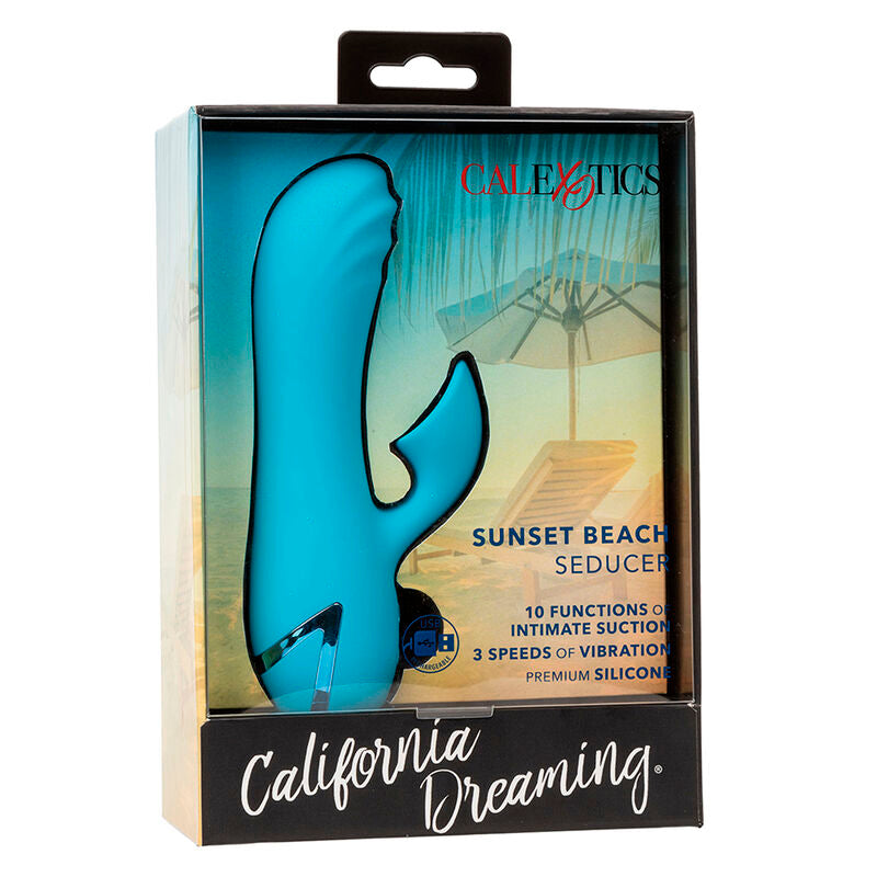 CALEXOTICS - SUNSET BEACH SEDUCER VIBRATEUR & STIMULATEUR 10 FONCTIONS BLEU