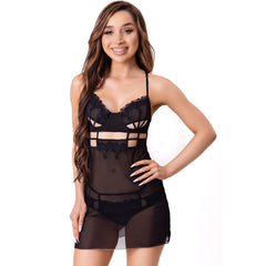 LIVCO CORSETTI FASHION - MAIA 20247 BABYDOLL + STRING NOIR S/M