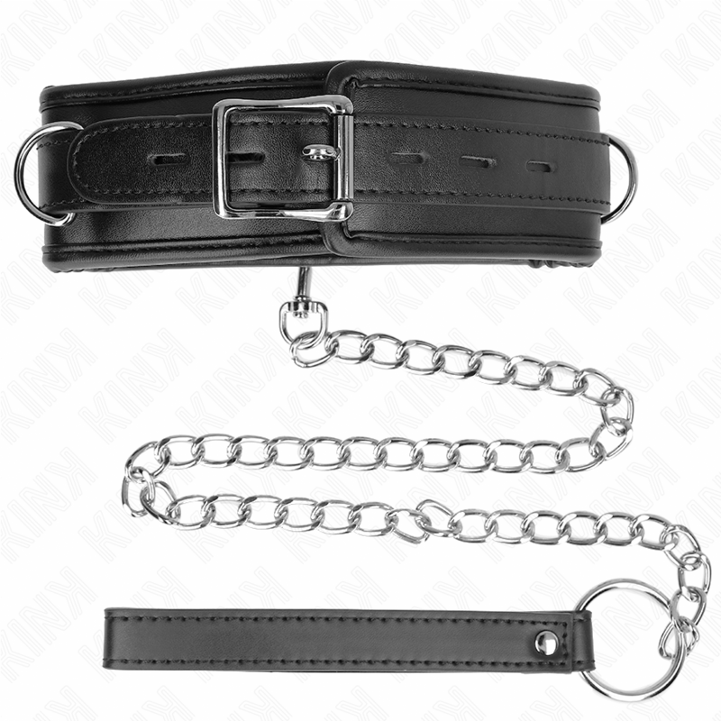 KINK - COLLIER AVEC BRACELET IMITATION CUIR ÉPONGE MODÈLE 3 RÉGLABLE 37-54 CM X 3 CM