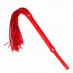 KINK - FOUET AVEC MANCHE TEXTURÉ ROUGE 48,5 CM