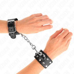 KINK - BRACELETS AVEC DOUBLE LIGNE DE CLOUS RÉGLABLES NOIR